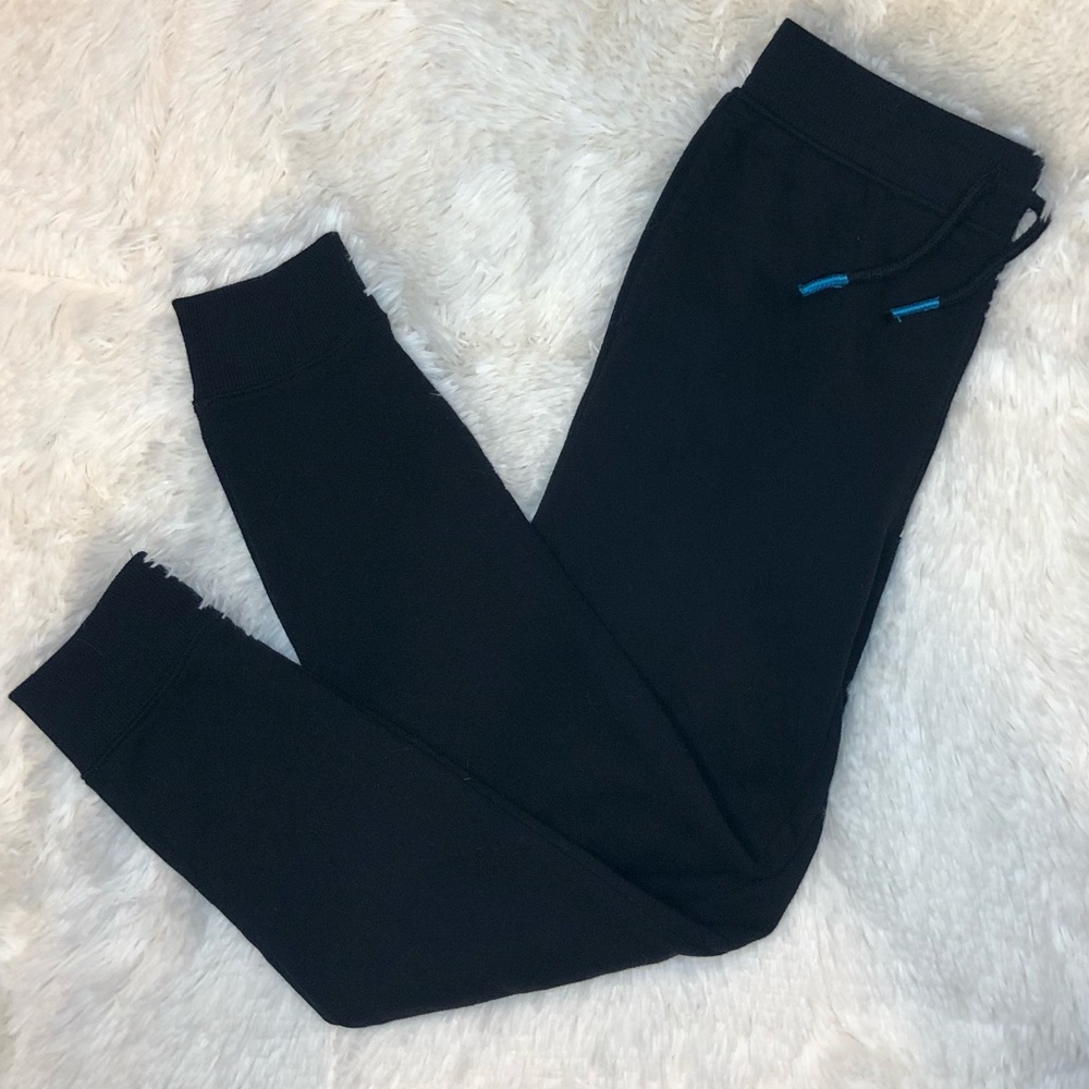 girls black joggers with tie sz 7
